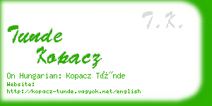 tunde kopacz business card